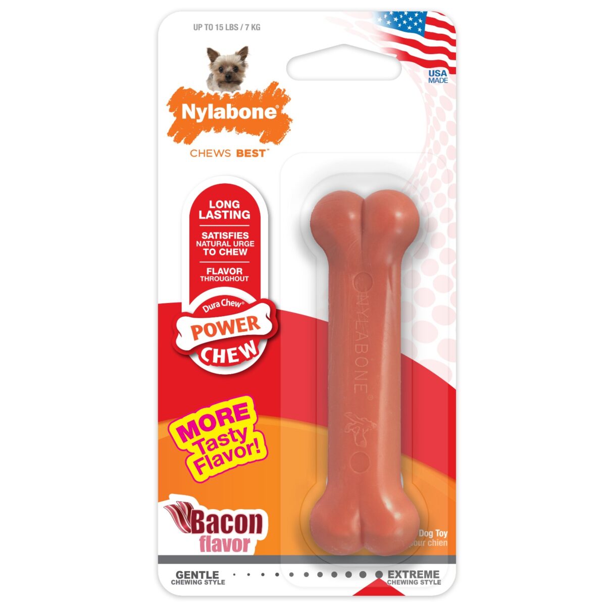 Nylabone Hueso Dental Masticable, Sabor Tocino
